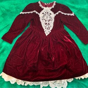 Vintage 1980 Jessica McClintock for Gunne Sax crushed velvet prairie dress 6